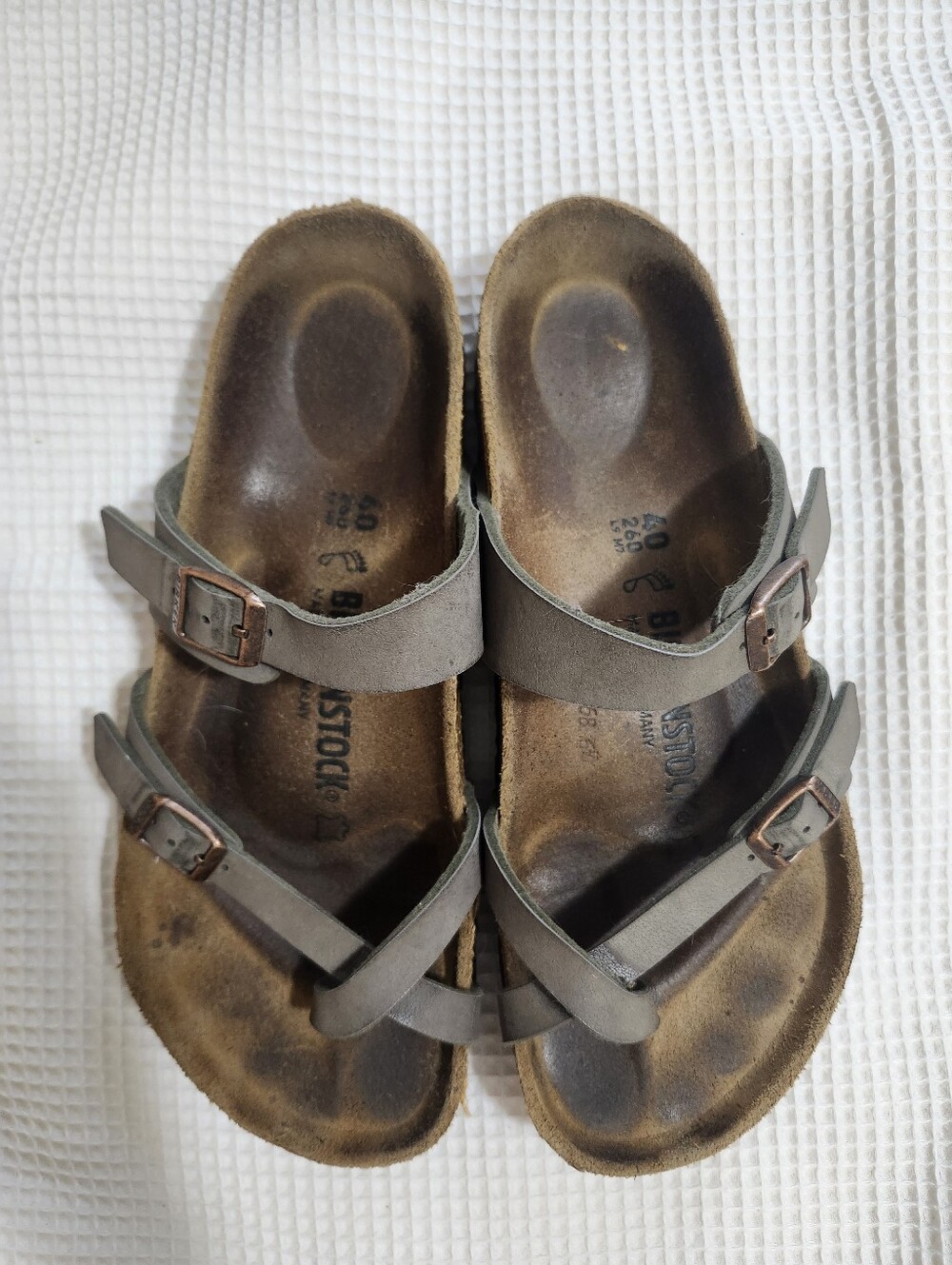 Birkenstock Mayari Taupe Double-Strap Sandals Size 40